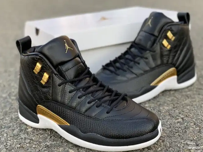 Rep TBkick AO6068-007 Metallic 'Reptile' 12 Air Black Jordan Gold-White Retro 0531